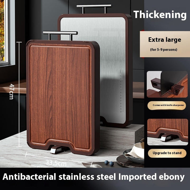 Discover the Double-Sided Stainless Steel Ebony Cutting Board