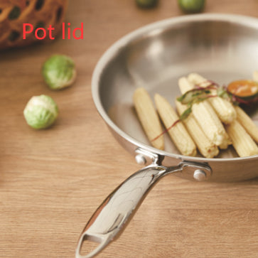 Thick 304 Stainless Steel Non-coated Frying Pan