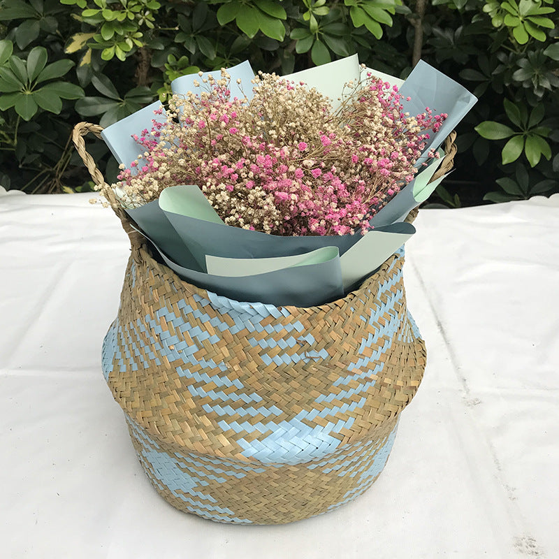 Woven Straw Fruit Basket Kitchen Decoration Storage