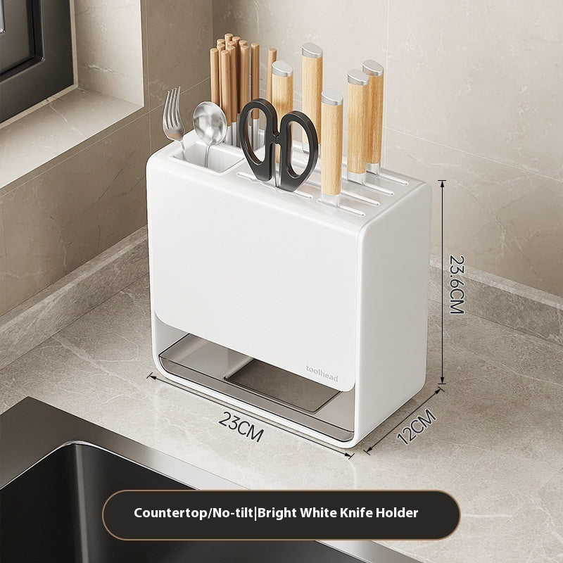 Gun Gray Knife Holder Storage Rack Kitchen Knife Organizer