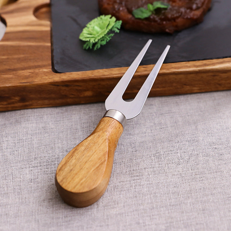 Wooden Cheese Cutting Board Serving Platter Kitchen Utensil Set