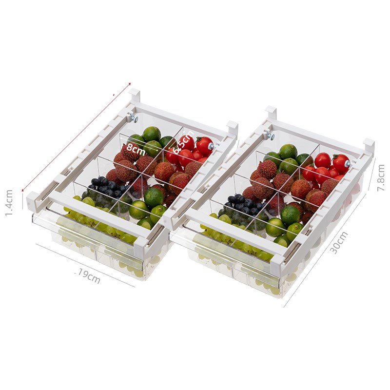Adjustable Refrigerator Storage Rack Pull-Out Drawer Organizer