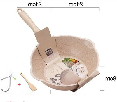 Small Deep Nonstick Frying Pan Household Wok Cooking Pot