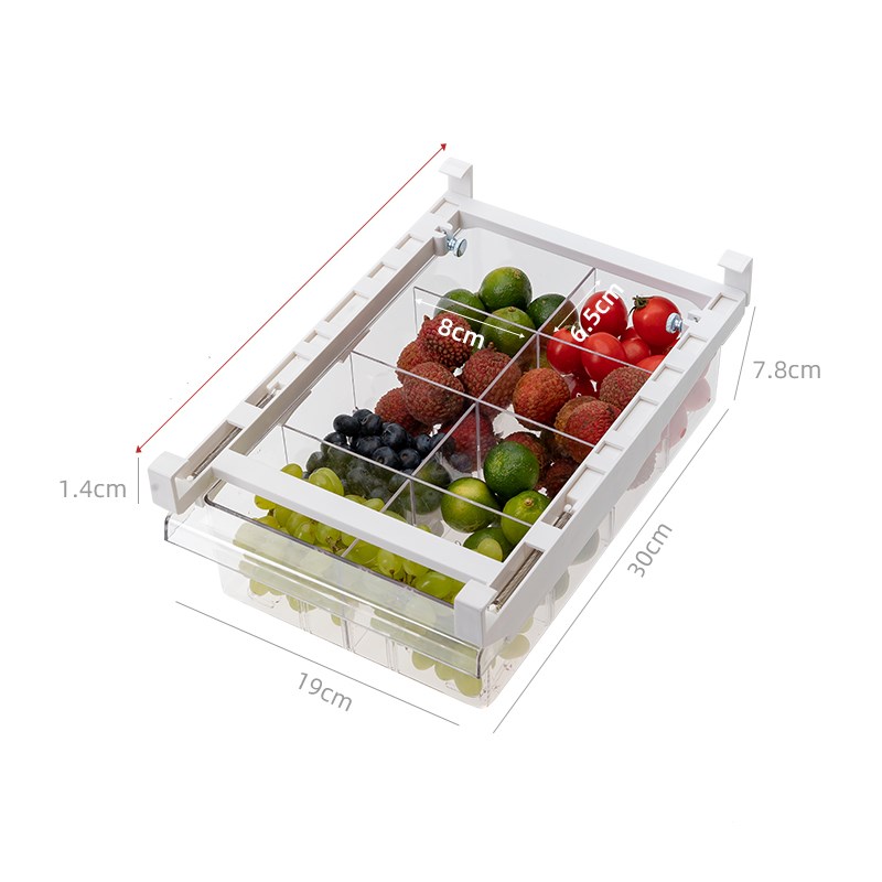 Adjustable Refrigerator Storage Rack Pull-Out Drawer Organizer
