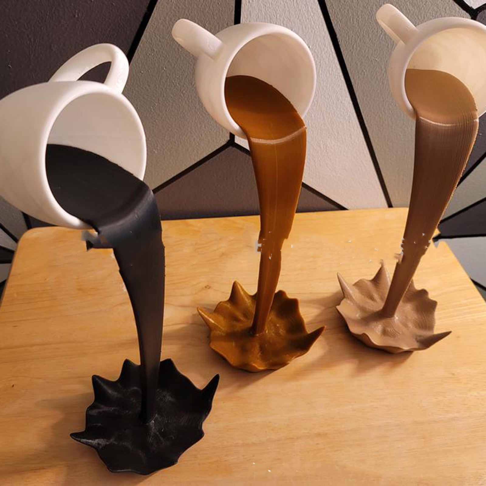 Floating Coffee Cup Sculpture Creative Kitchen Decoration Ornament