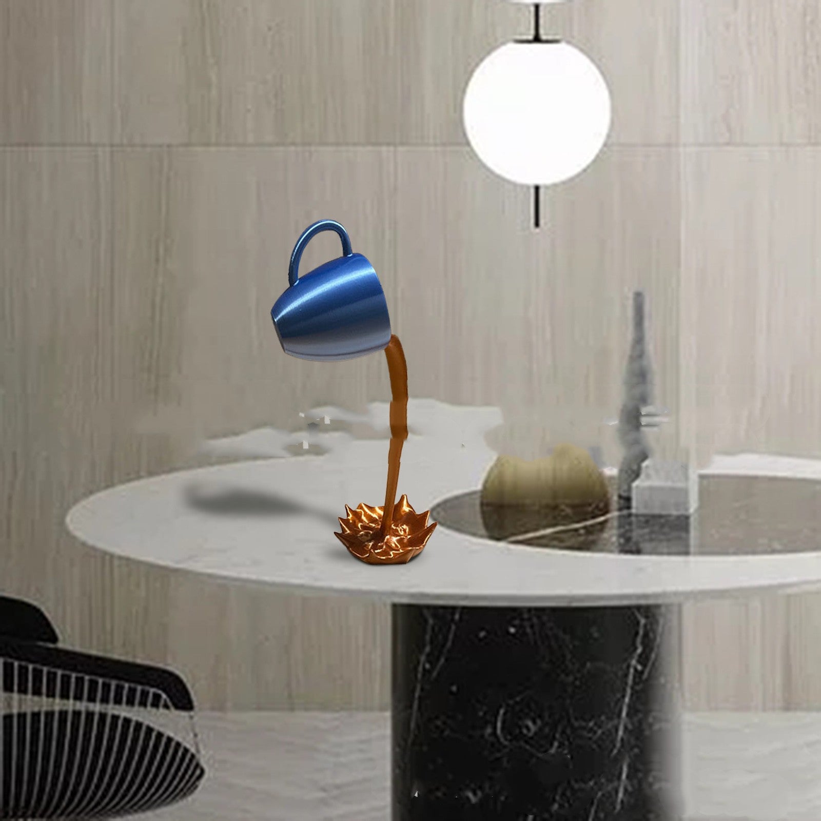Floating Coffee Cup Sculpture Creative Kitchen Decoration Ornament