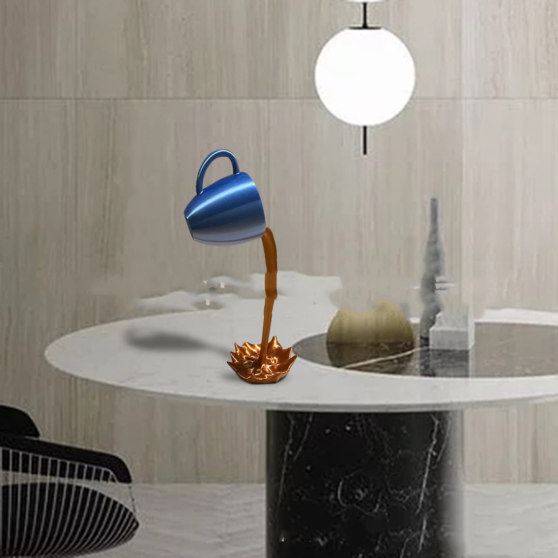 Floating Coffee Cup Sculpture Creative Kitchen Decoration Ornament
