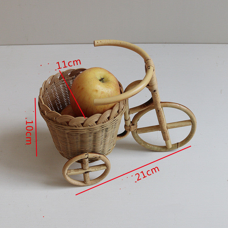 Woven Bamboo Fruit Basket Rattan Bread Storage Kitchen Decor