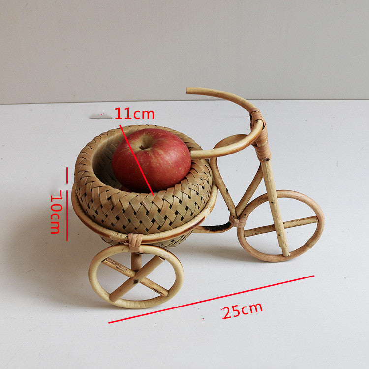 Woven Bamboo Fruit Basket Rattan Bread Storage Kitchen Decor