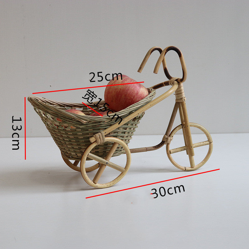 Woven Bamboo Fruit Basket Rattan Bread Storage Kitchen Decor