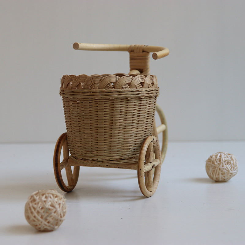 Woven Bamboo Fruit Basket Rattan Bread Storage Kitchen Decor