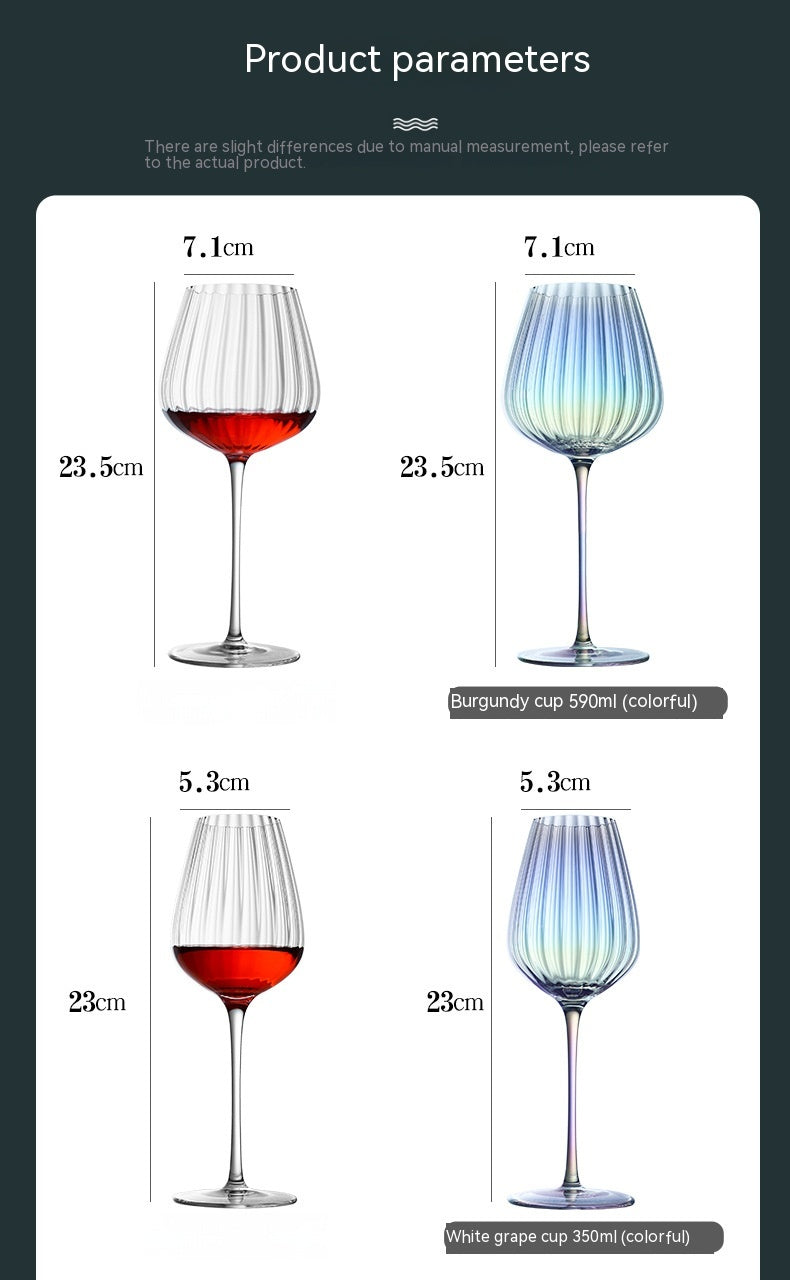 Rainbow Burgundy Crystal Elegant Stemmed Drinking Glass