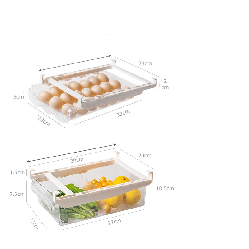 Adjustable Refrigerator Storage Rack Pull-Out Drawer Organizer
