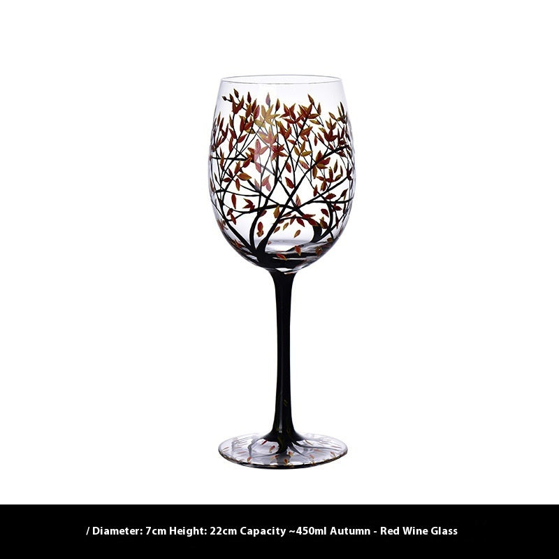 Four Seasons Tree Crystal Stemware Goblet Glass