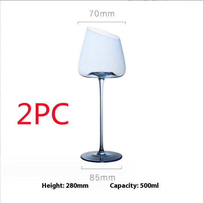 Klein Blue Crystal Goblet Elegant Stemmed Glass