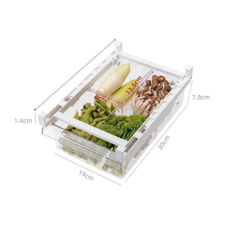 Adjustable Refrigerator Storage Rack Pull-Out Drawer Organizer