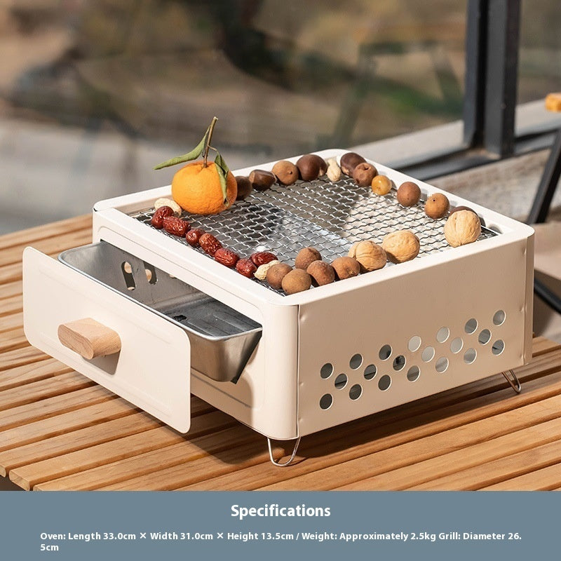 Square Charcoal Barbecue Grill Outdoor Courtyard Oven