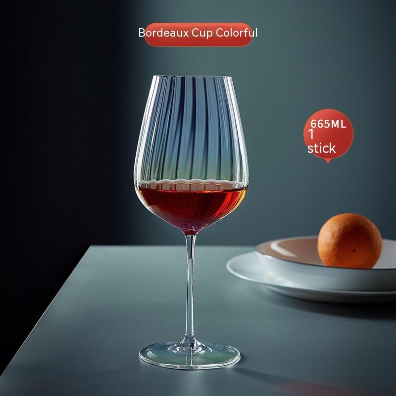 Rainbow Burgundy Crystal Elegant Stemmed Drinking Glass