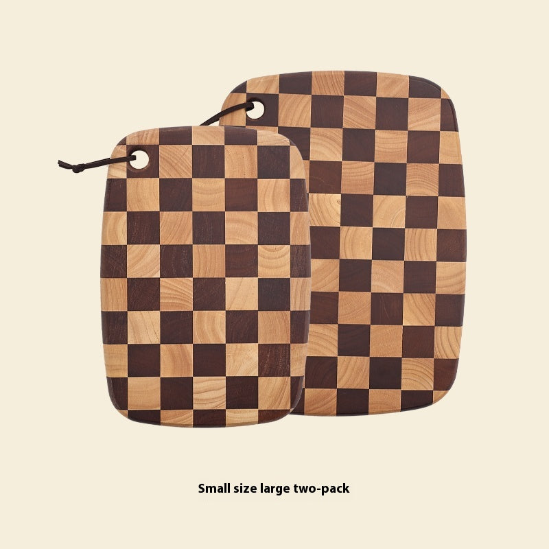Acacia Wood Chessboard Pattern Cutting Board Solid Kitchen Board