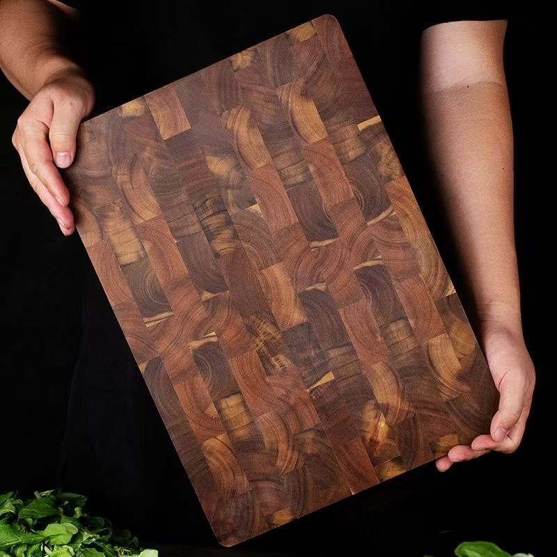 Acacia Wood Chessboard Grid Cutting Board Solid Kitchen Board