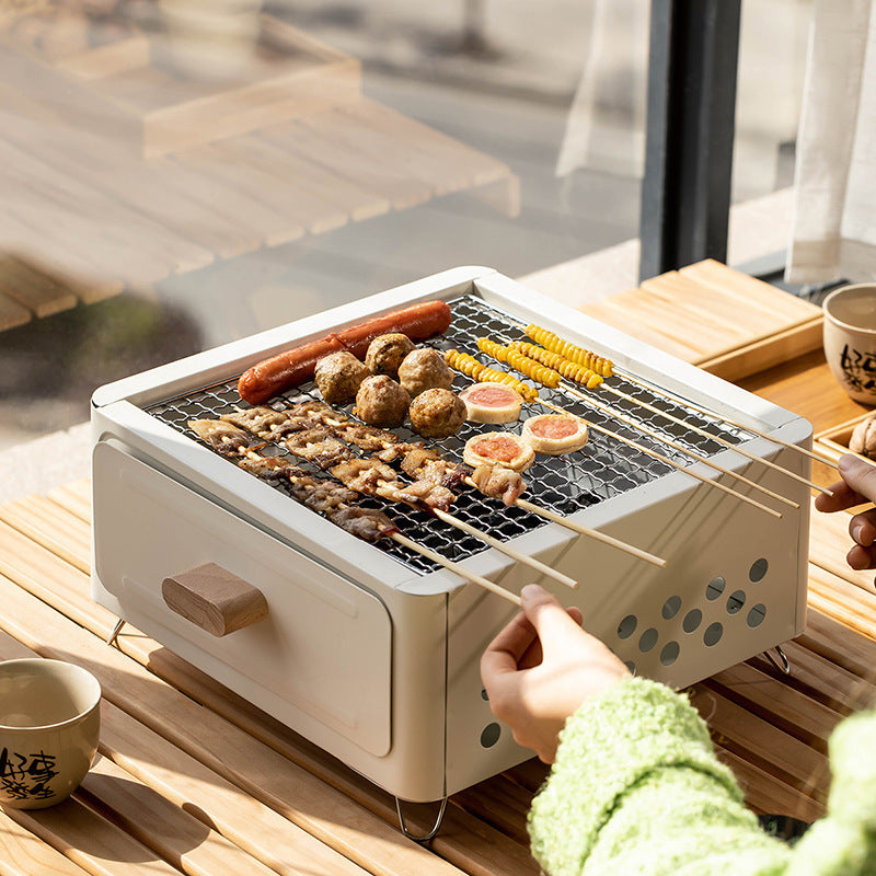 Square Charcoal Barbecue Grill Outdoor Courtyard Oven