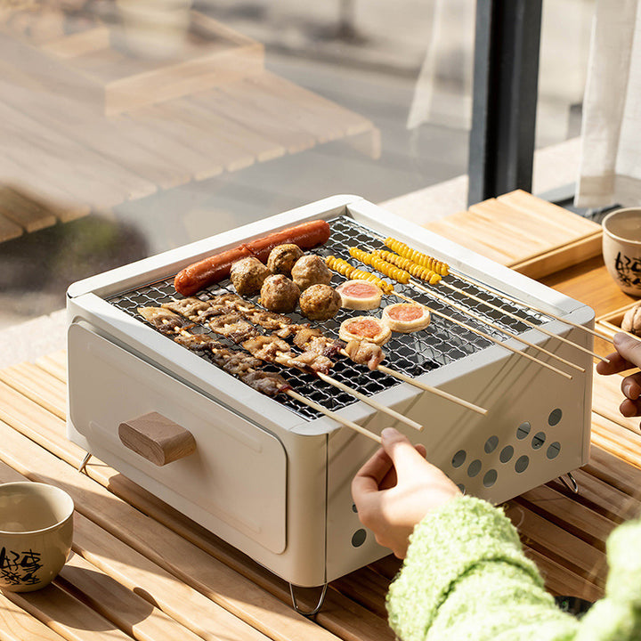 Square Charcoal Barbecue Grill Outdoor Courtyard Oven