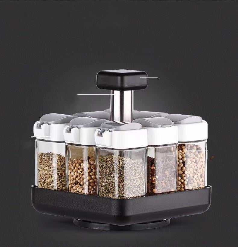 Glass Spice Jar Organizer Pepper Seasoning Container