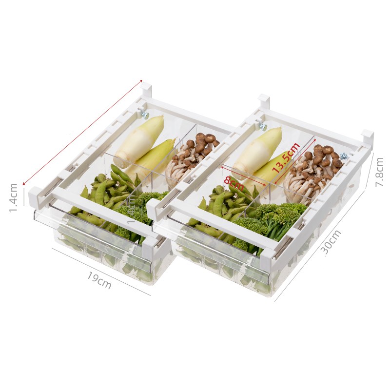 Adjustable Refrigerator Storage Rack Pull-Out Drawer Organizer
