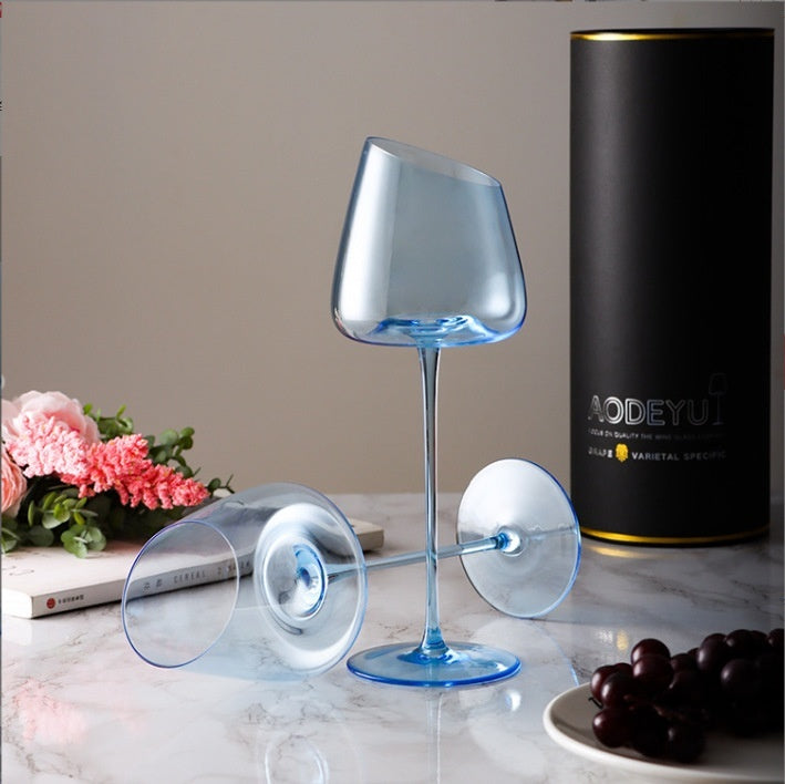 Klein Blue Crystal Goblet Elegant Stemmed Glass