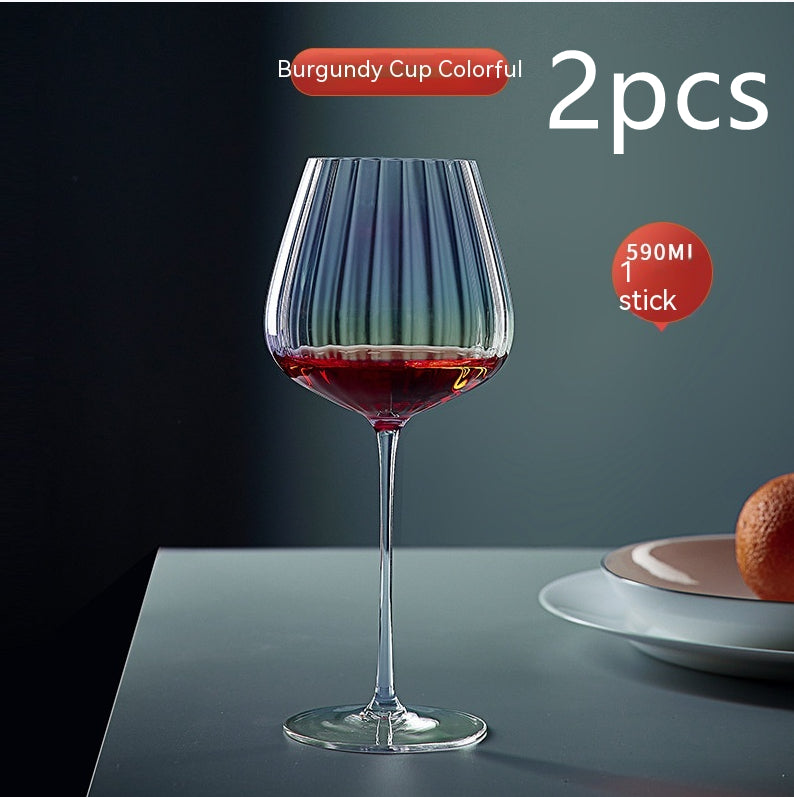 Rainbow Burgundy Crystal Elegant Stemmed Drinking Glass