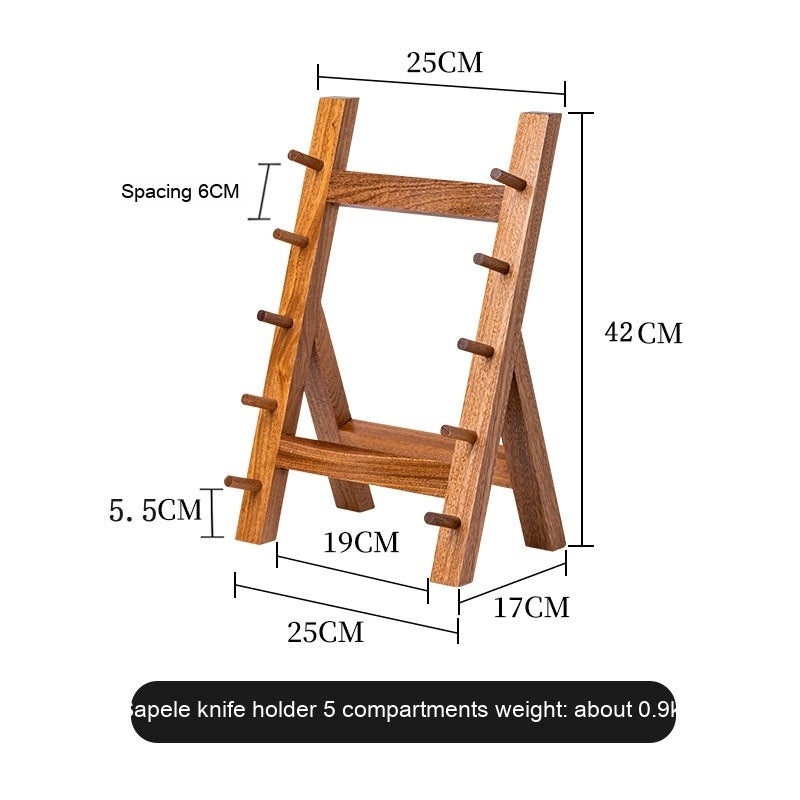 Solid Wood Sapele Knife Holder Kitchen Storage Rack