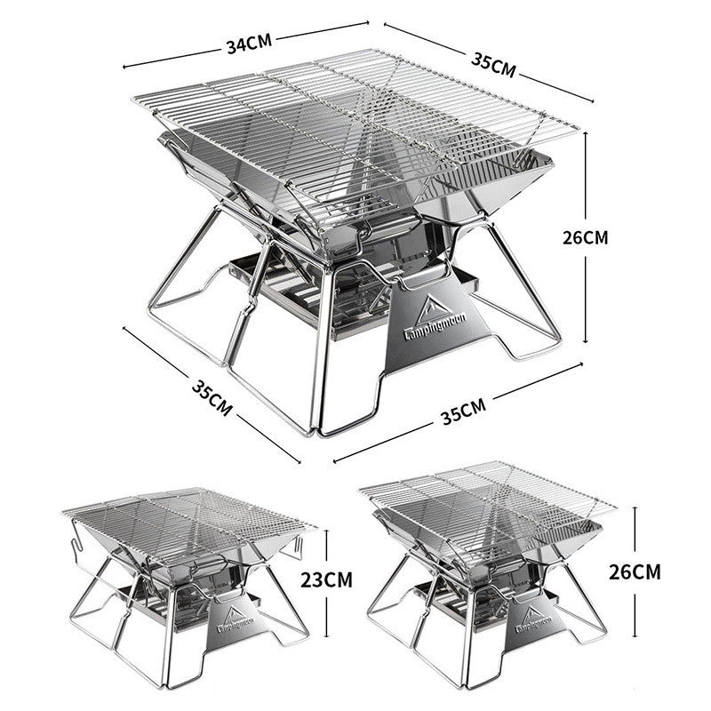 Foldable 2-3 Person Camping BBQ Grill 35cm Burner