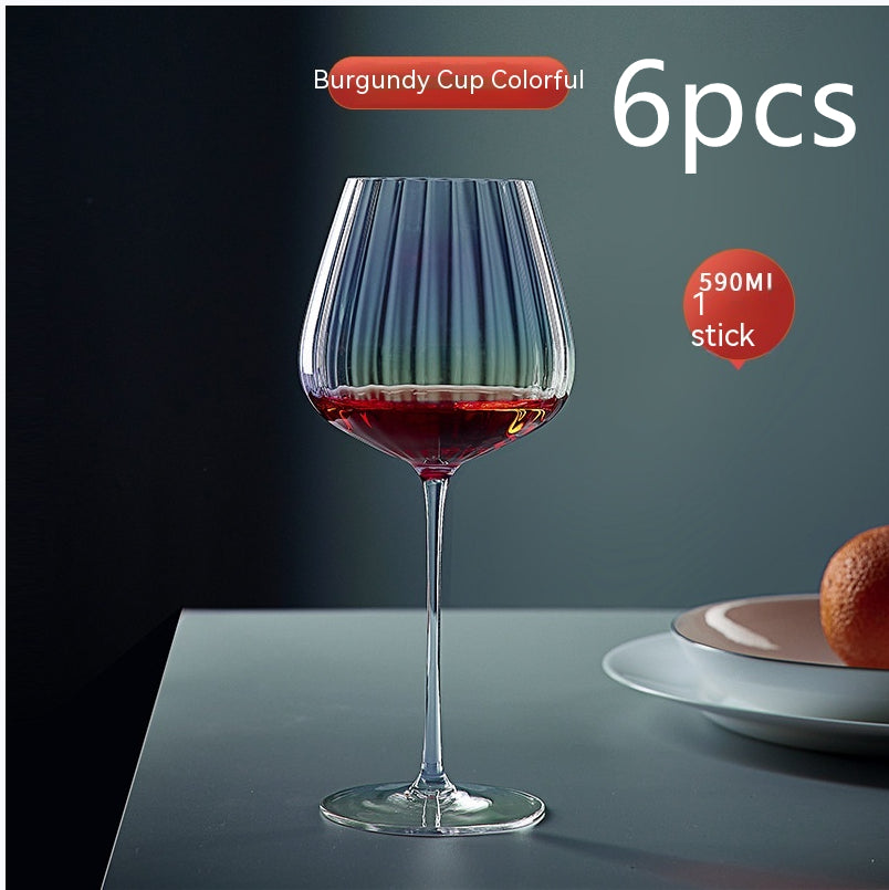 Rainbow Burgundy Crystal Elegant Stemmed Drinking Glass