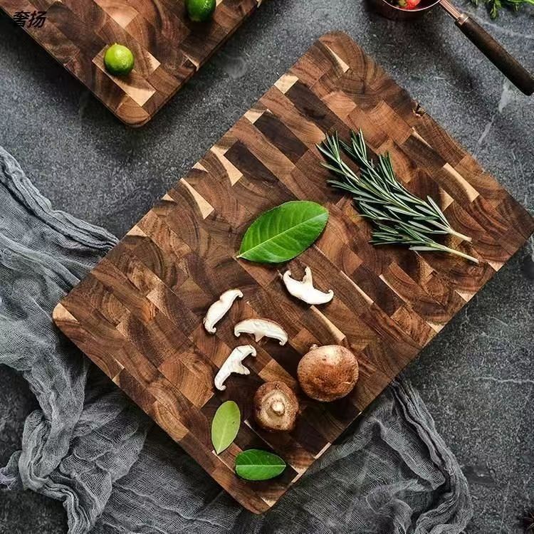 Acacia Wood Chessboard Grid Cutting Board Solid Kitchen Board