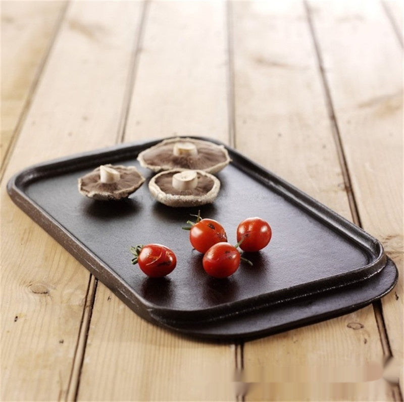 Flat Striped Cast-iron Griddle Double-sided