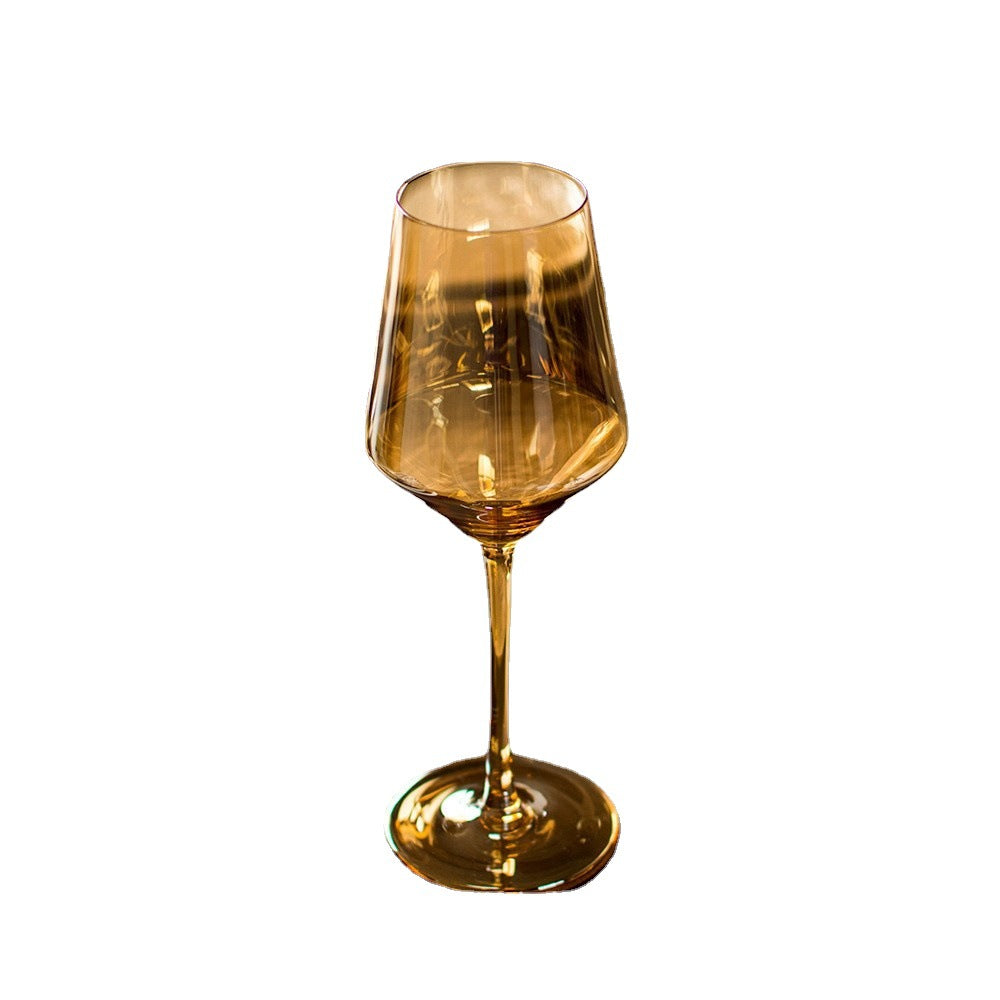 Rainbow Color Electroplated Red Wine Glass Crystal Glass