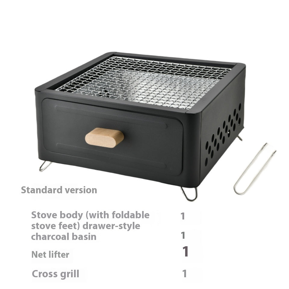 Square Charcoal Barbecue Grill Outdoor Courtyard Oven