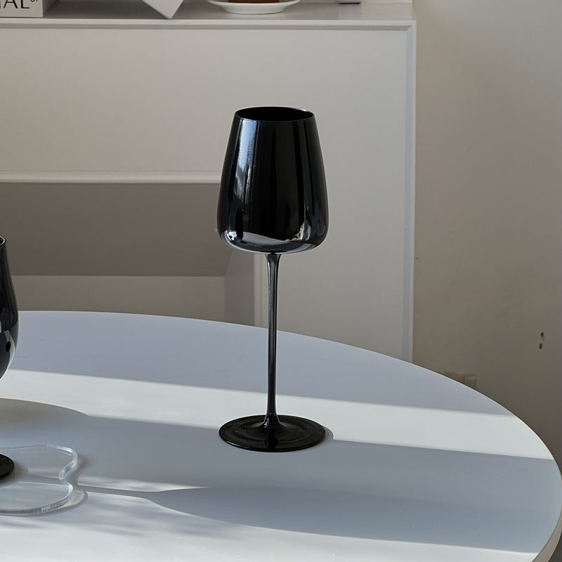 Black Porcelain Crystal Drinking Glass Elegant Beverage Cup