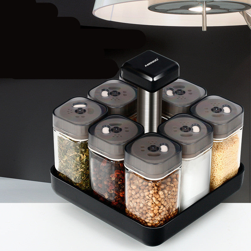 Glass Spice Jar Organizer Pepper Seasoning Container
