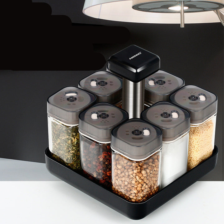 Glass Spice Jar Organizer Pepper Seasoning Container
