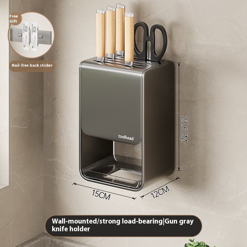 Gun Gray Knife Holder Storage Rack Kitchen Knife Organizer