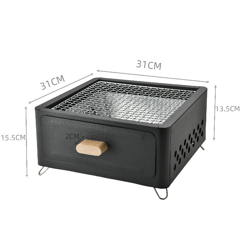 Square Charcoal Barbecue Grill Outdoor Courtyard Oven