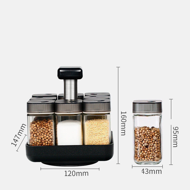 Glass Spice Jar Organizer Pepper Seasoning Container