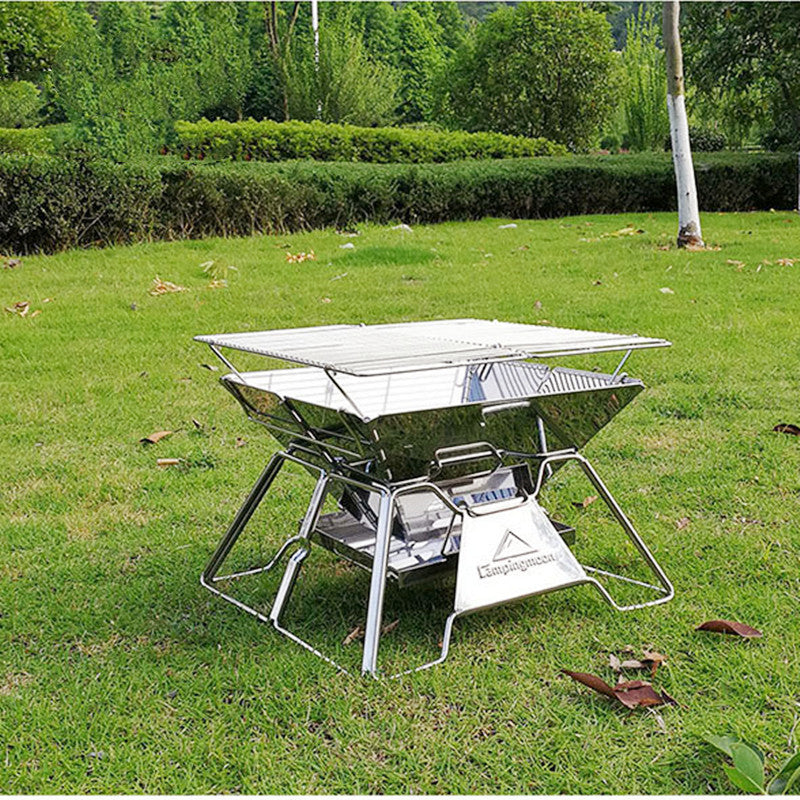 Foldable 2-3 Person Camping BBQ Grill 35cm Burner