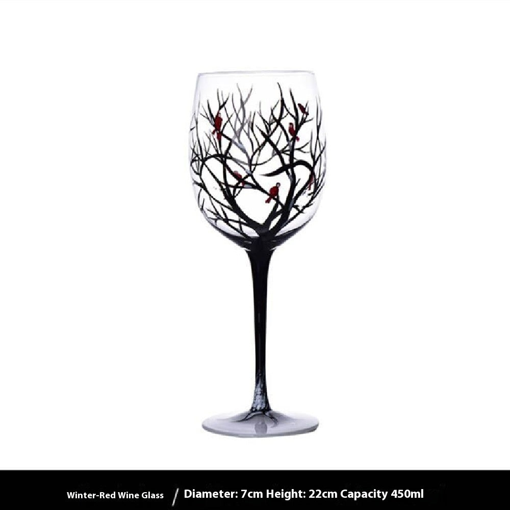 Four Seasons Tree Crystal Stemware Goblet Glass