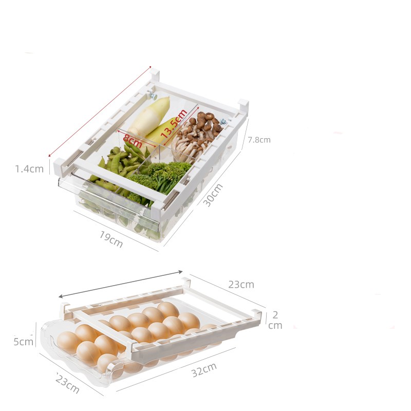 Adjustable Refrigerator Storage Rack Pull-Out Drawer Organizer