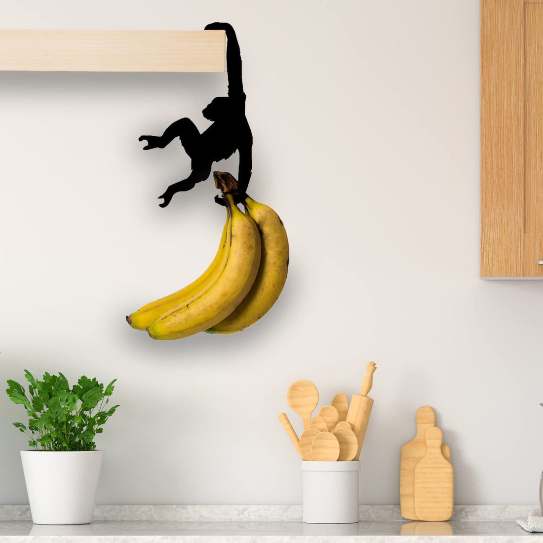 Wooden Monkey Wall Hook Living Room Kitchen Organizer