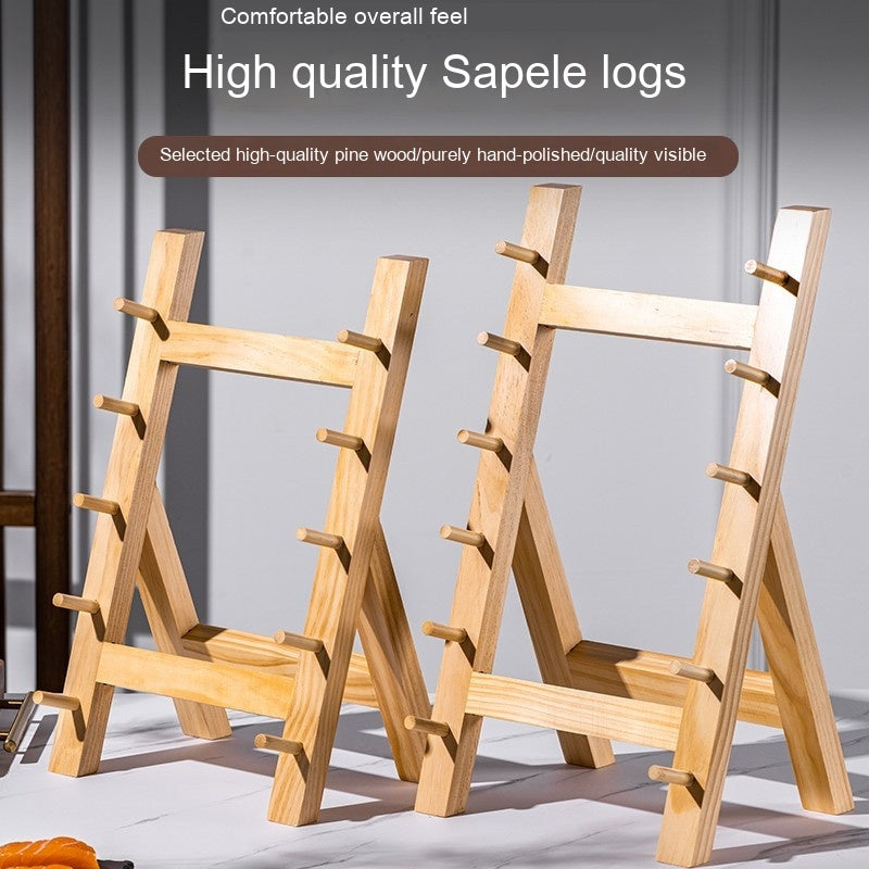 Solid Wood Sapele Knife Holder Kitchen Storage Rack