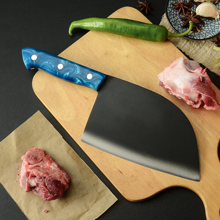 Forged Stainless Steel Blue Handle Kitchen Knife Set