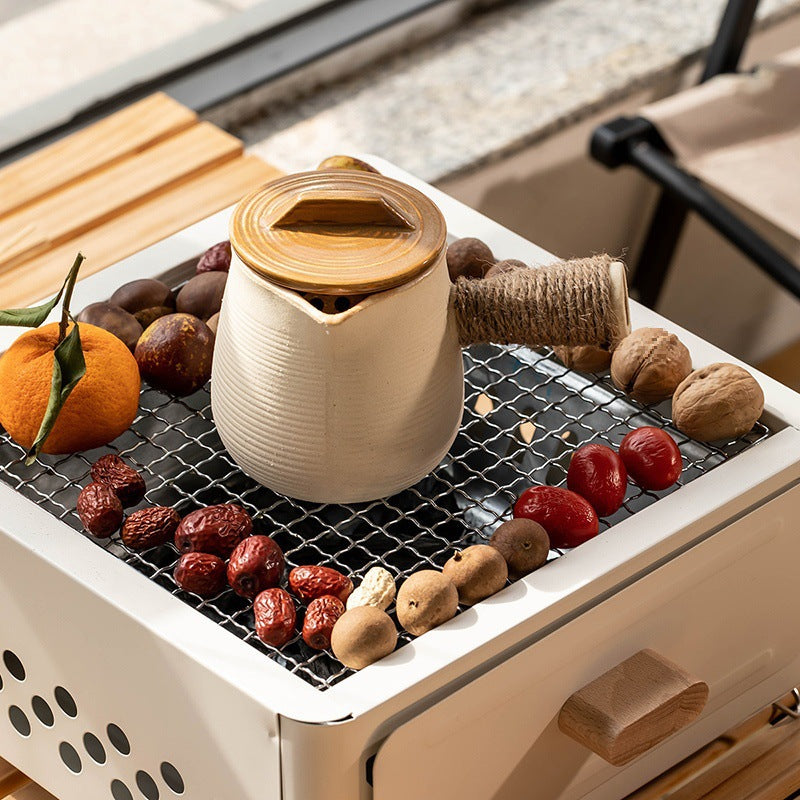 Square Charcoal Barbecue Grill Outdoor Courtyard Oven